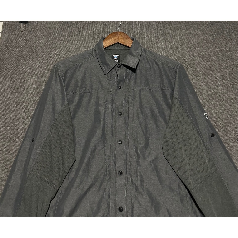Kuhl Airspeed Shirt Men medium hybrid knit zip pocket upf 30 utility workwear - Picture 1 of 7